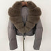 Fox Fur Collar Thick Short Down Jacket Coat - Magellan Fashion Shop
