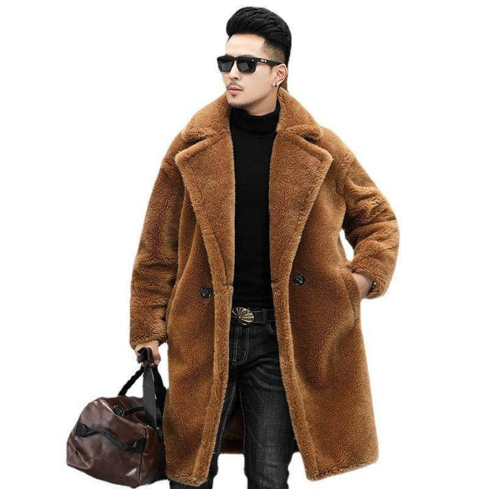 Men's Winter New Thickened Cashmere Long Warm Fur Coat - Magellan Fashion Shop