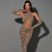 Leopard Print Cross Hollow Out Strap Backless High Waist Dress - Magellan Fashion Shop