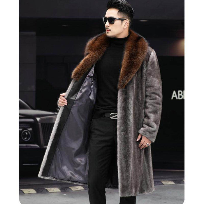 Thick Fur Long Coat Men Autumn Winter New Casual Warm - Magellan Fashion Shop