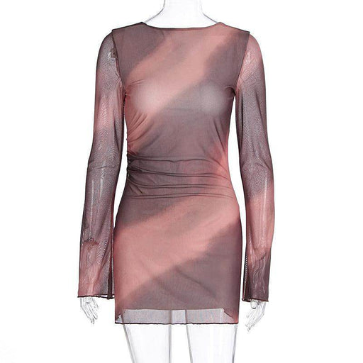 Women's Fashion Double Layer Printed Waist-controlled Dress - Magellan Fashion Shop
