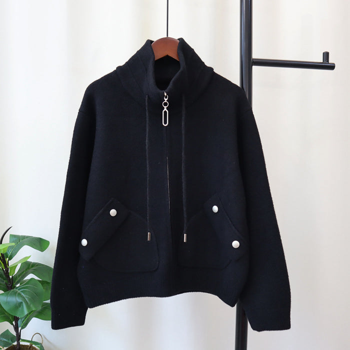 Woolen Goods Solid Color Coat For Women