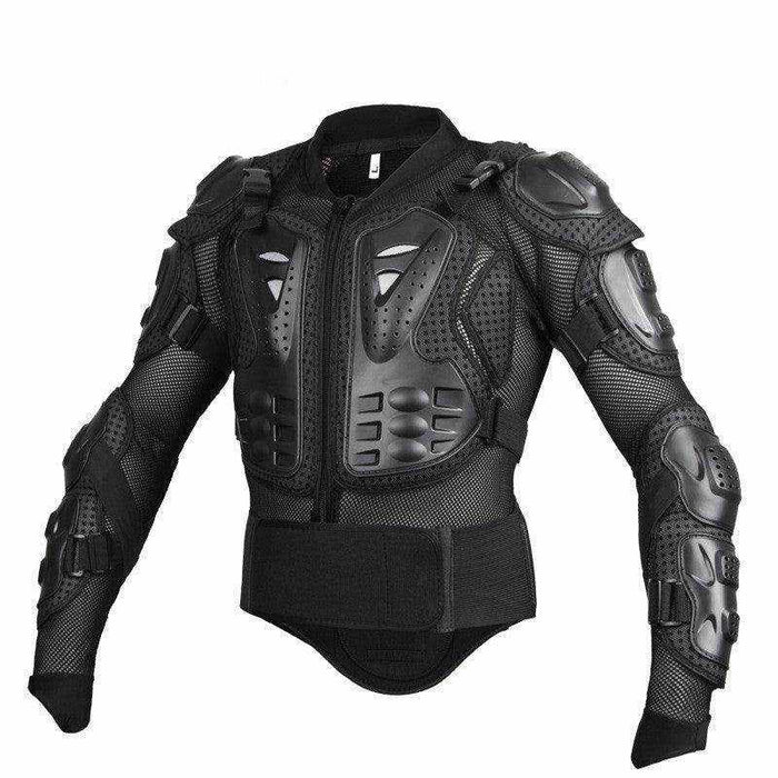 Outdoor motorcycle riding armor protective gear in black and red with PE shell and EVA material