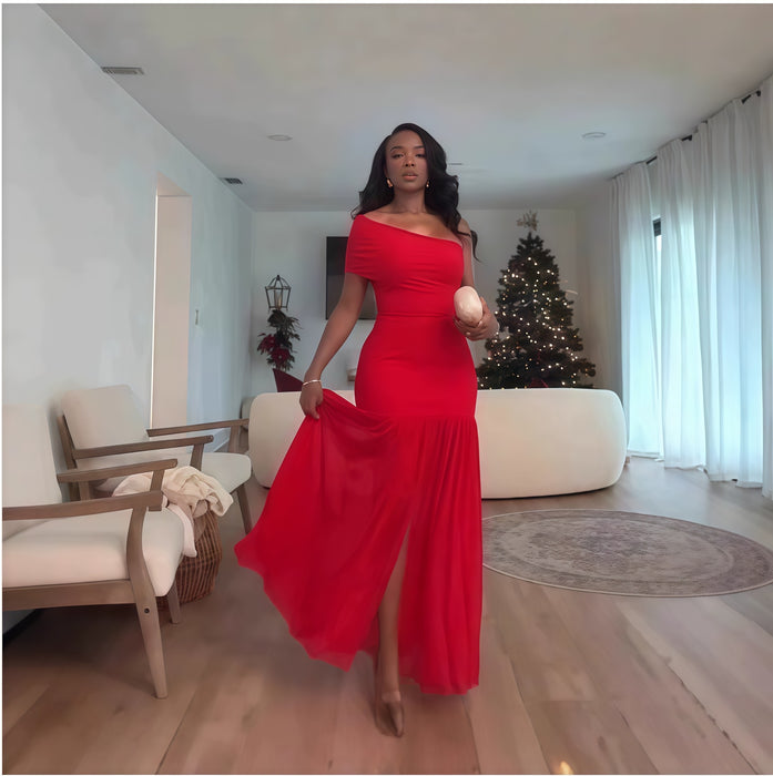 Women's Fashion  Slim Fit Split Long Dress