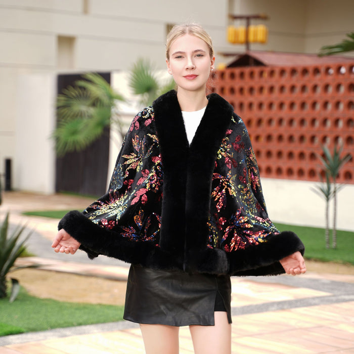 Black Elegant Sequin Scarf