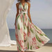 Summer New V-neck Fashion Printed Sling Long Dress - Magellan Fashion Shop
