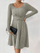 Sunken Stripe Long Sleeve Dress Top For Women - Magellan Fashion Shop