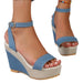 High Heel Denim Fabric Ankle-strap Sandals Women - Magellan Fashion Shop