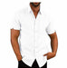 Men Short Sleeve Summer Solid Shirts Casual Loose Tops Tee - Magellan Fashion Shop