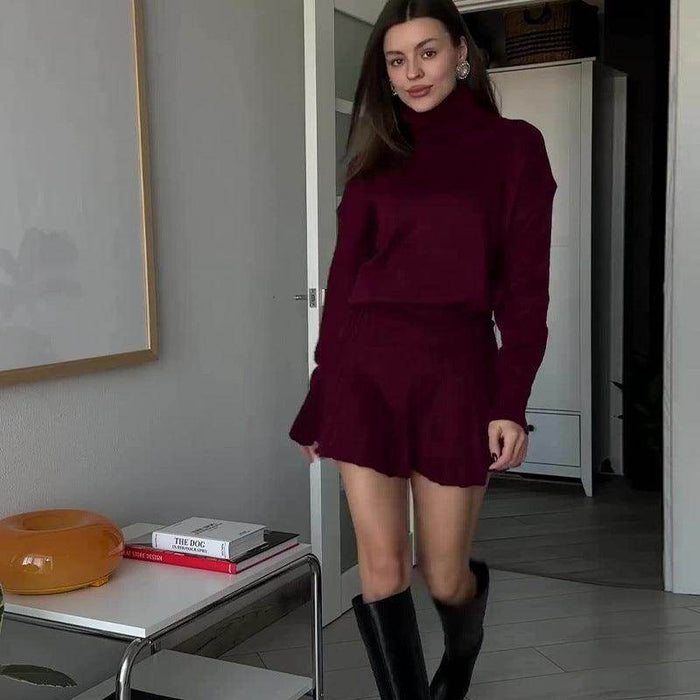 Women's All-matching Sweater Short Skirt Two-piece Suit - Magellan Fashion Shop