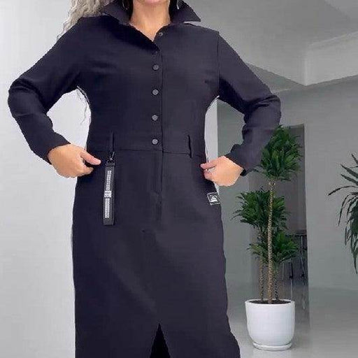 European And American Leisure Fashion Solid Color Long Sleeve Dress - Magellan Fashion Shop