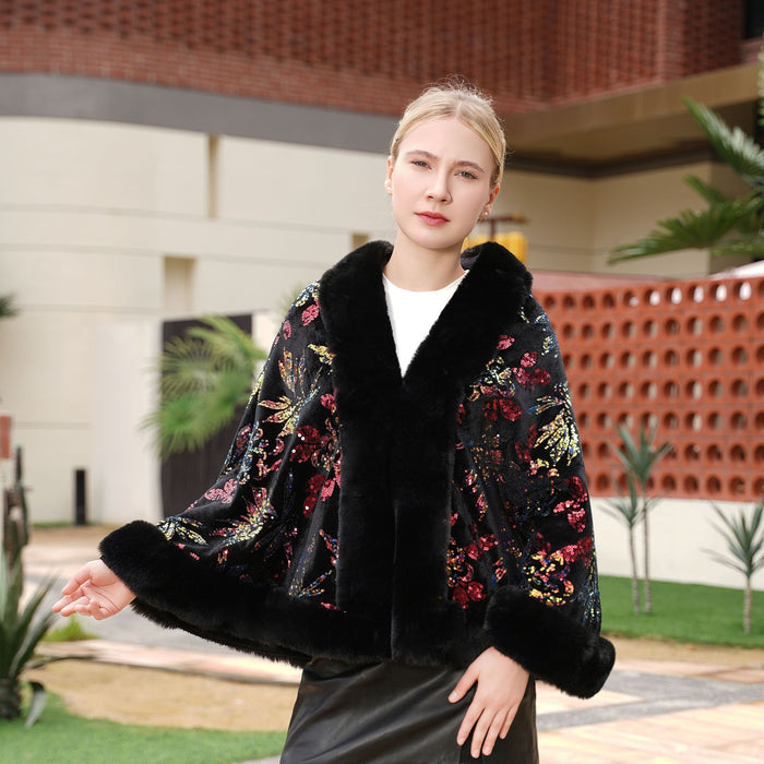 Black Elegant Sequin Scarf