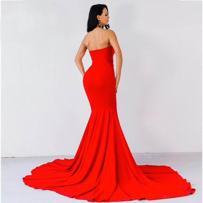 Long Evening Dress Off-the-shoulder Elegant Dress Party - Magellan Fashion Shop