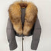 Fox Fur Collar Thick Short Down Jacket Coat - Magellan Fashion Shop