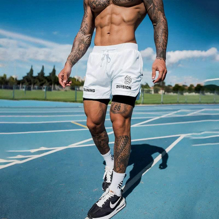 Men's Simple American Quick-drying Running Double-layer Sports Shorts - Magellan Fashion Shop