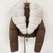 Fox Fur Collar Thick Short Down Jacket Coat - Magellan Fashion Shop