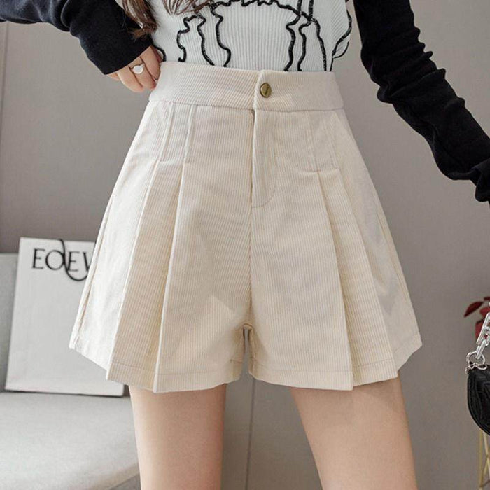 Corduroy Women's Loose New Casual Pleated Pants Skirt - Magellan Fashion Shop