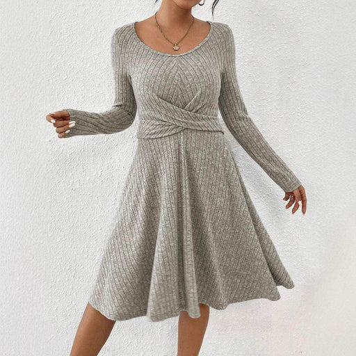 Sunken Stripe Long Sleeve Dress Top For Women - Magellan Fashion Shop