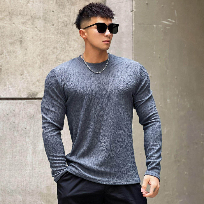 Fashion Men's Round Neck Pullover Long Sleeve Bottoming Shirt - Magellan Fashion Shop