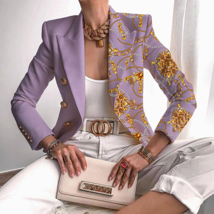 Ladies printed slim blazer