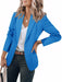 Women's Long Sleeve Solid Color Polo Collar Small Suit Jacket - Magellan Fashion Shop