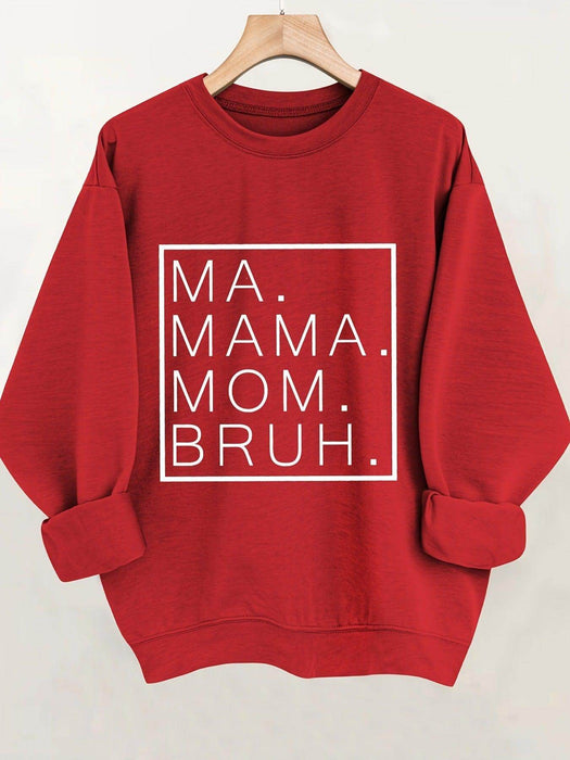 Letter Print Casual Long Sleeve Crew Neck Pullover Sweatshirt - Magellan Fashion Shop