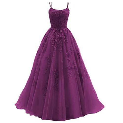 Camisole Ball Gown Long Tulle Lace Party Evening Gown - Magellan Fashion Shop