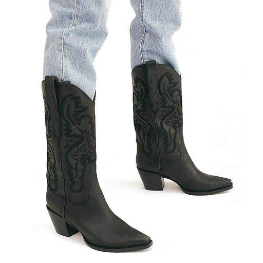 Embroidered Sleeve High Cowboy Boot For Women - Magellan Fashion Shop