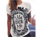 Punk Rock Sunflower Eyes Fashion Vintage Letter Print T-shirt - Magellan Fashion Shop