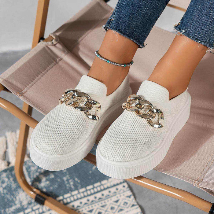 Chain Flats Shoes Women Breathable Mesh Shoes - Magellan Fashion Shop