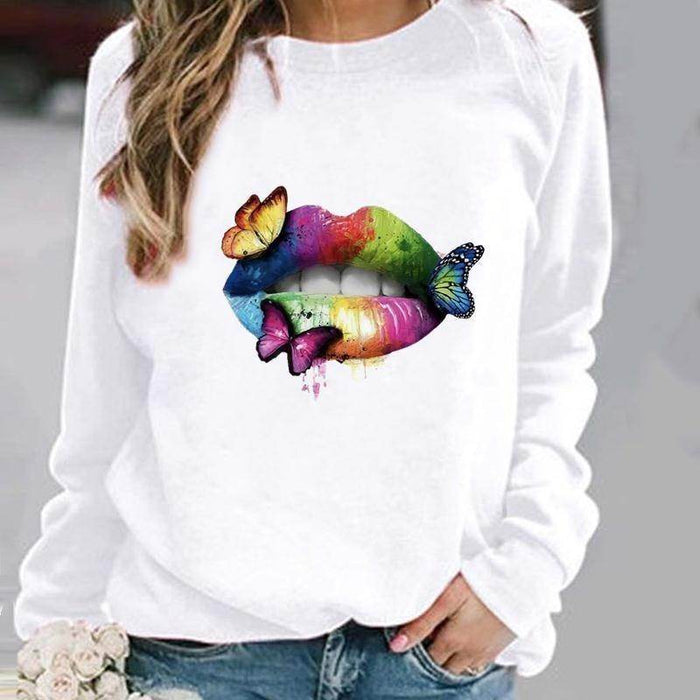 Women's Minimalist Round Neck Casual Printed Sweatshirt - Magellan Fashion Shop