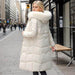 Winter Long Coat With Thickened Fur Collar Straight Slim Cotton-padded Jacket Women - Magellan Fashion Shop