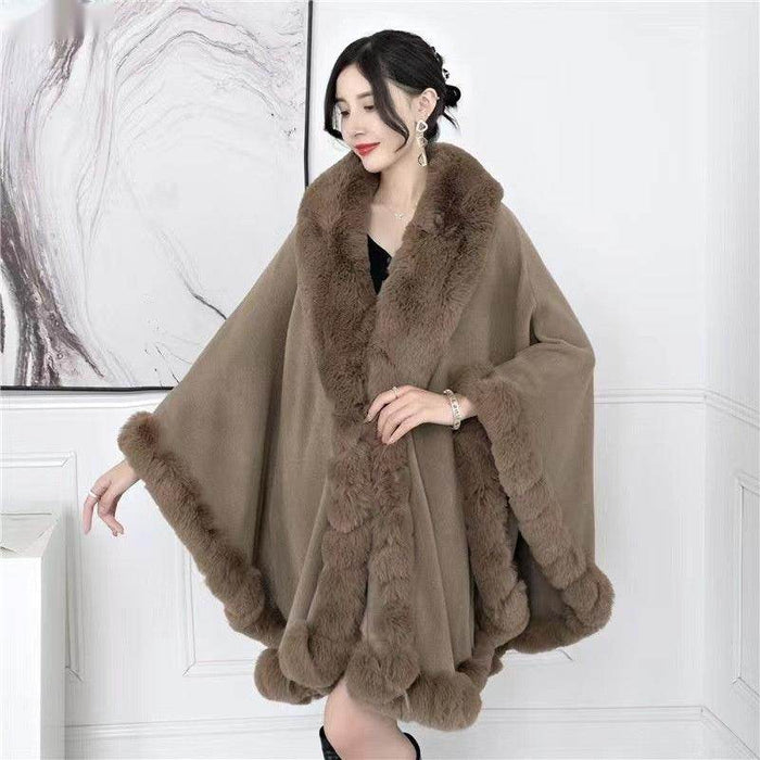 Artificial Rabbit Wool Cape - Magellan Fashion Shop