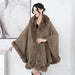 Artificial Rabbit Wool Cape - Magellan Fashion Shop