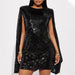 Fashion Stand Collar Sequins Dress Loose Women's Wear - Magellan Fashion Shop