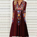 Pocket Bohemian Printed 34 Sleeves Dress Women - Magellan Fashion Shop