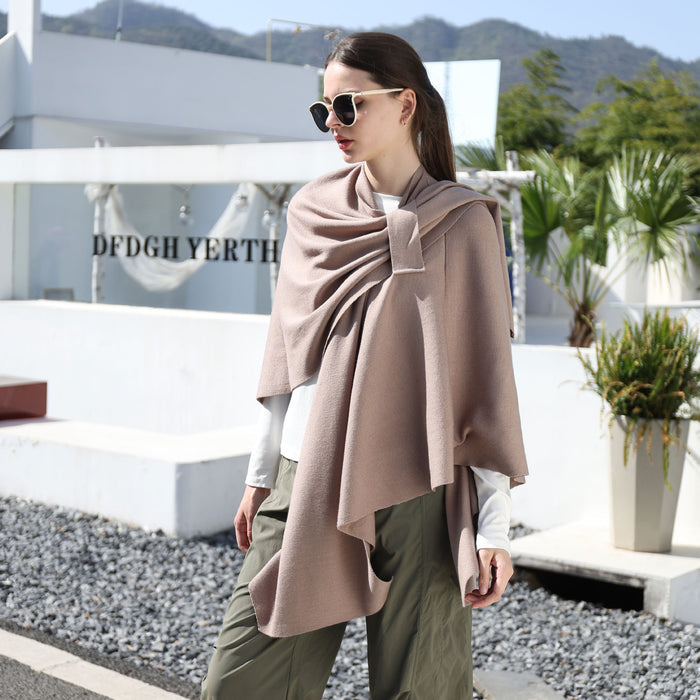 Solid Color Simple Side Strap Shawl Knitted Shoulder Strap