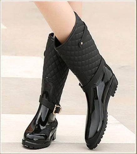 Thick Warm Women's Checked Rain Boots - Magellan Fashion Shop