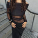 Off-shoulder Mesh Hollow Dress Women - Magellan Fashion Shop