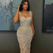 Nude Elegant Sling Light Luxury High-end Pearl Beaded Dress - Magellan Fashion Shop