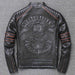 Harley genuine leather men's slim fit black motorcycle riding jacket
