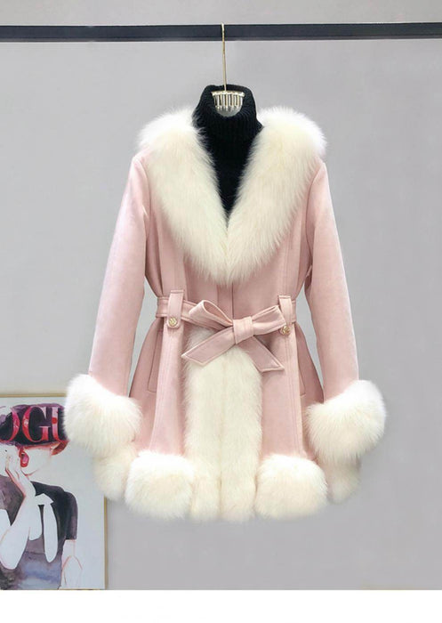 Leather Coat Suede Fur Integrated Mid-length - Magellan Fashion Shop