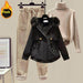 Women's Sweater Down Cotton Jacket Casual Pants Set - Magellan Fashion Shop