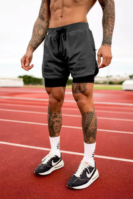 Men's Simple American Quick-drying Running Double-layer Sports Shorts - Magellan Fashion Shop