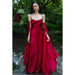 Luxury Senior Sense Acetate Satin Wine Red Bride Wedding Photo Gown Woman - Magellan Fashion Shop