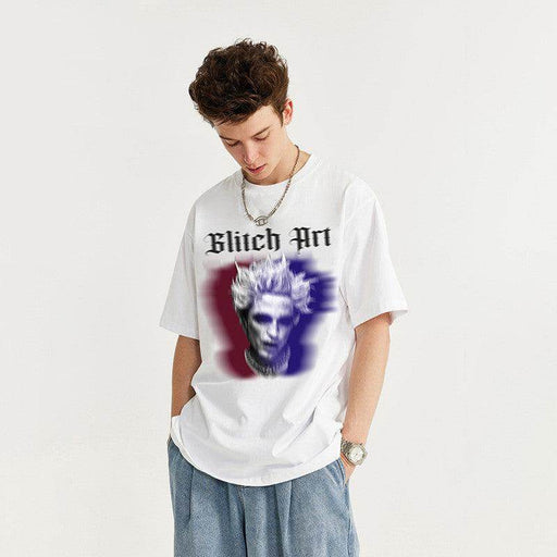 Men's Rock Portrait Printing T-shirt Loose - Magellan Fashion Shop