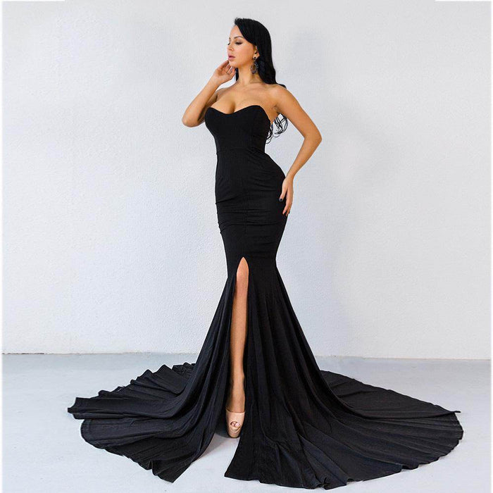 Long Evening Dress Off-the-shoulder Elegant Dress Party - Magellan Fashion Shop