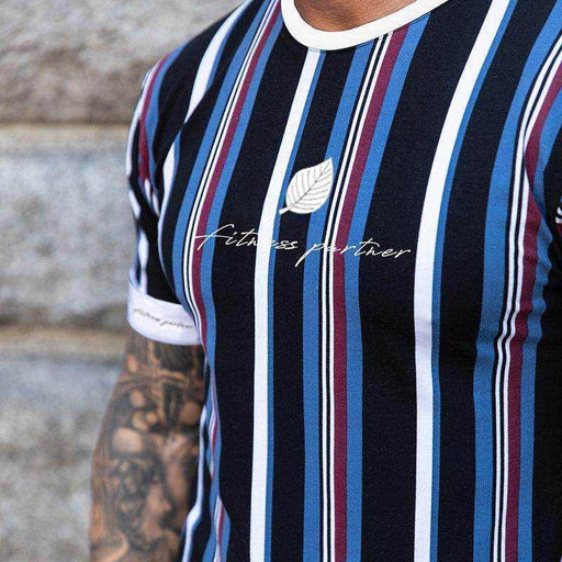 Men wearing casual fitness t-shirts in various athletic poses