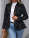 Women's Lapel Ruffled Slim Double-breasted Blazer - Magellan Fashion Shop