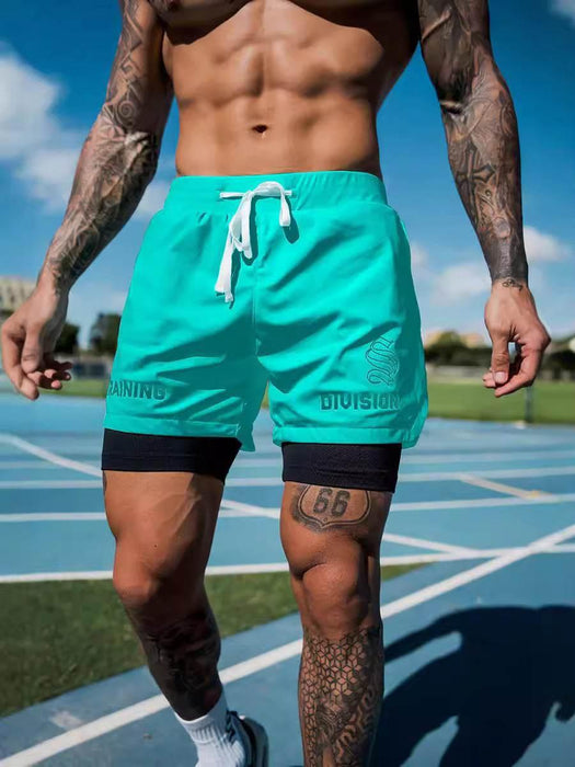 Men's Simple American Quick-drying Running Double-layer Sports Shorts - Magellan Fashion Shop